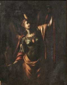 Pietro Ricchi, known as il Lucchese (Lucca, 1606-Padua 1675) "Allegorical Figure". Oil on panel.